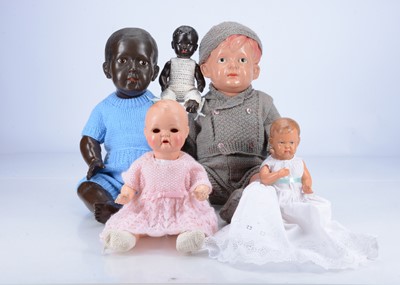 Lot 346 - Five Celluloid baby dolls