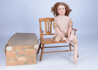 Lot 362 - An unusual large Goss bisque shoulder-head doll