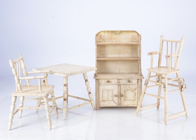 Lot 373 - White painted doll's furniture