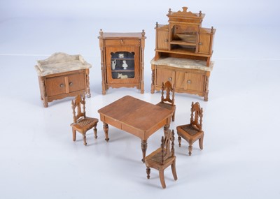 Lot 375 - Schneegas dolls' house dining room furniture