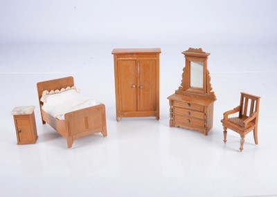 Lot 377 - Schneegas dolls' house bedroom furniture