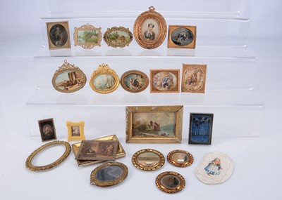 Lot 407 - Dolls' house pictures and frames