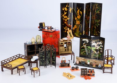 Lot 432 - Japanese and Chinese dolls' house furniture