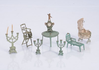 Lot 447 - French Penny Toy dolls' house items