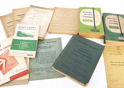 Lot 602 - 1930s and Later Mainly BR Timetables and Related Pamphlets (90+)