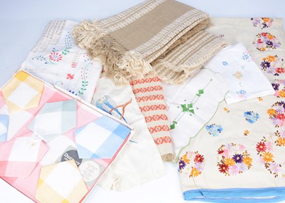 Lot 474 - A very large collection of vintage table linen and fabrics