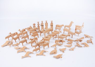 Lot 521 - 19th century Erzgebirge plain wood Noah’s Ark animals