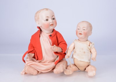 Lot 555 - Two Kestner  solid dome bisque headed baby dolls