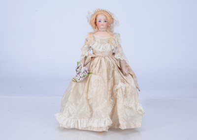 Lot 570 - A Simon and Halbig bisque swivel head lady doll
