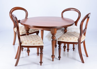Lot 577 - A recent dolls table and four ballon backed chairs