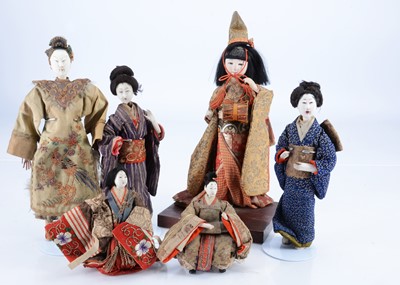 Lot 590 - Two Japanese 19th or early 20th Century Gofun lady dolls