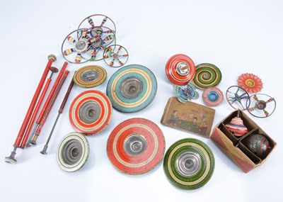 Lot 597 - Marklin tinplate spinning tops