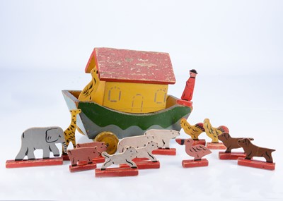 Lot 601 - A painted wooden Noah's Ark