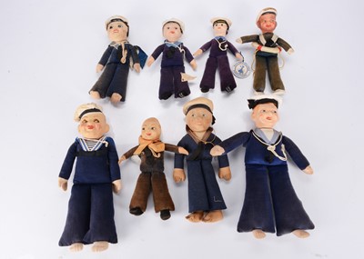 Lot 615 - Various sailor dolls