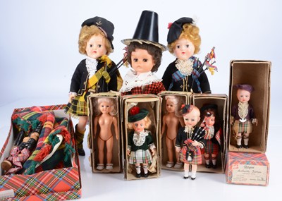 Lot 630 - Hard plastic dolls in national costumes of Great Britain