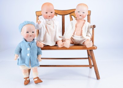 Lot 635 - Three German small character dolls
