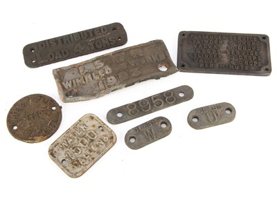 Lot 722 - Cast Metal and Brass Railway Plates