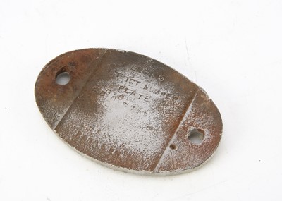 Lot 725 - Cast Iron Locomotive Shed Plate 65 A