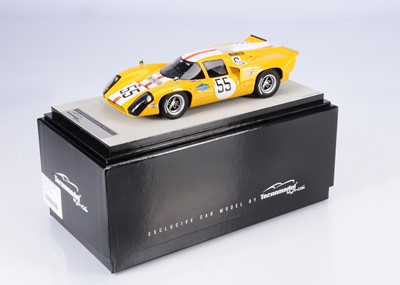 Lot 336 - A Tecnomodel Mythos Series 1:18 Scale Lola T70 MK3B GT Nurburgring 1000km 1969 #55 DNF Ecurie Bonnier (Bonnier-Muller)