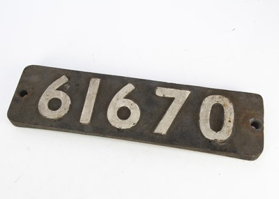 Lot 759 - BR Smokebox Number Plate 61670 City of London