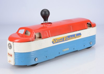 Lot 484 - A scarce unboxed Tri-ang Pressed Steel 'Diesel Electric' Locomotive Model
