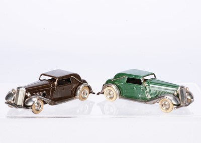 Lot 522 - Tri-ang Minic Tinplate Clockwork 6M Pre-War Cabriolets