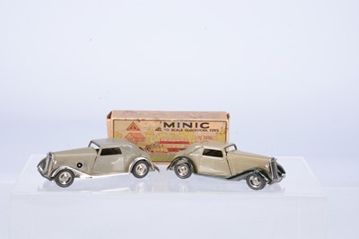 Lot 523 - Tri-ang Minic Tinplate Clockwork 6M Pre-War Cabriolets