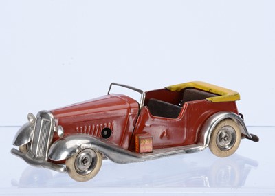 Lot 535 - A Tri-ang Minic Tinplate Clockwork 8M Pre-War Tourer