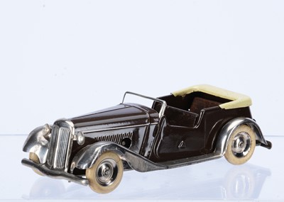 Lot 536 - A Tri-ang Minic Tinplate Clockwork 8M Pre-War Tourer