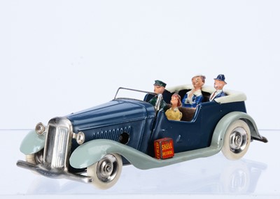 Lot 538 - A Tri-ang Minic Tinplate Clockwork 34M Pre-War Tourer With Passengers