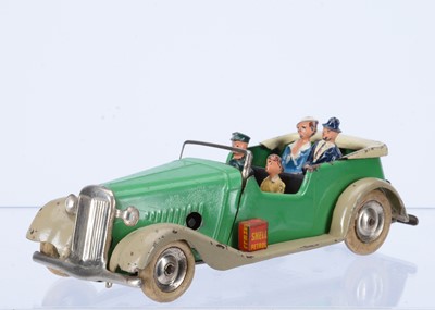 Lot 539 - A Tri-ang Minic Tinplate Clockwork 34M Pre-War Tourer With Passengers