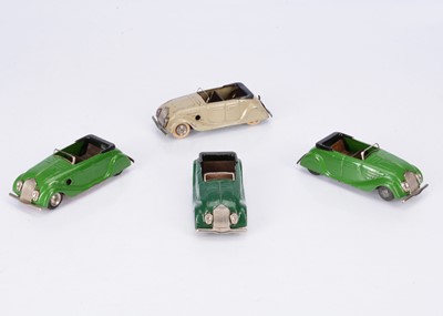Lot 546 - Tri-ang Minic Tinplate Clockwork 14M Pre & Post-War Streamline Sports Tourers
