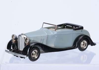 Lot 552 - A Tri-ang Minic Tinplate Clockwork 55ME Pre-War Electric Bentley Type Tourer