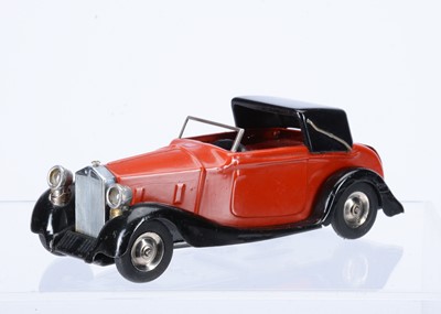 Lot 555 - A Tri-ang Minic Tinplate Clockwork 50ME Pre-War Electric Rolls Type Sedanca