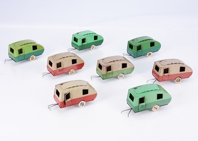 Lot 571 - Tri-ang Minic Tinplate Pre-War 16M Non Electric & 41ME Electric Caravans