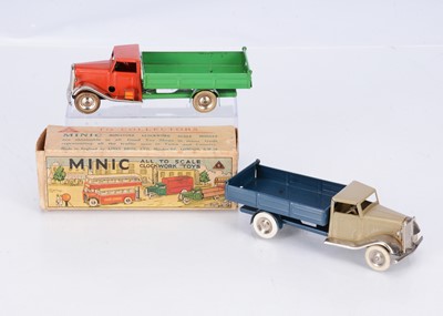 Lot 575 - Tri-ang Minic Tinplate Clockwork 23M Pre-War Tip Lorries