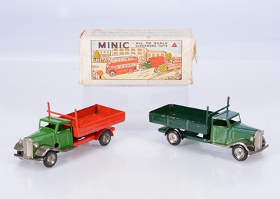 Lot 583 - Tri-ang Minic Tinplate Clockwork 68M Post-War Builders Lorries