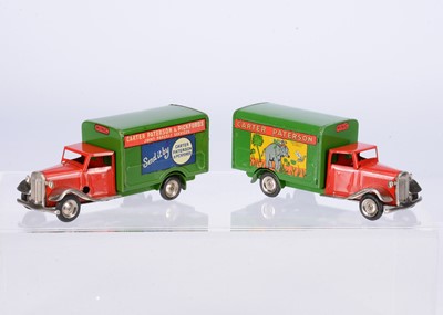 Lot 605 - Tri-ang Minic Tinplate Clockwork 22M Post-War Promotional Transport Vans