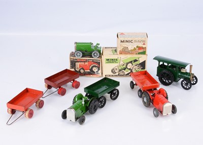 Lot 623 - Tri-ang Minic Tinplate Clockwork Agricultural Vehicles