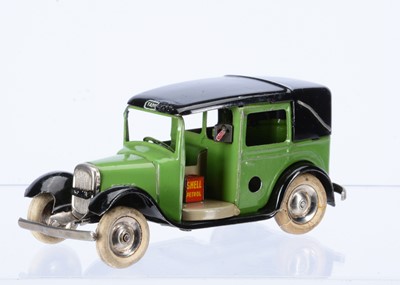Lot 627 - A Tri-ang Minic Tinplate Clockwork 39M Pre-War Taxi Cab