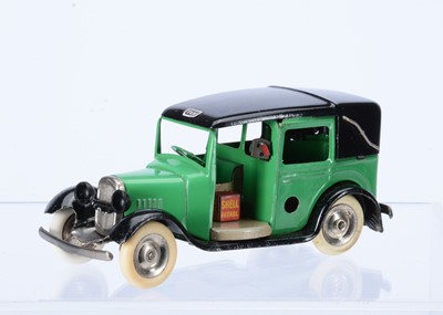 Lot 629 - A Tri-ang Minic Tinplate Clockwork 39M Pre-War Taxi Cab