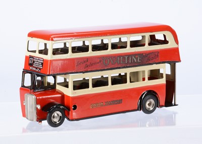 Lot 633 - A Tri-ang Minic Tinplate Clockwork 60M Post-War Double Decker Bus