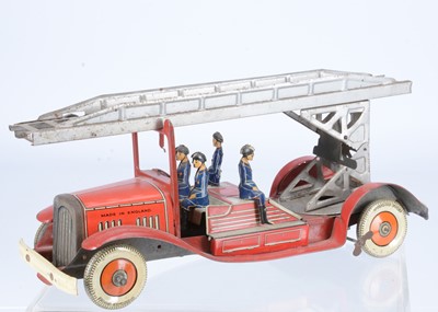 Lot 659 - A Mettoy Large Tinplate Clockwork Fire Engine No.110