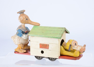 Lot 663 - A Lionel (U.S.A) Tinplate Clockwork Walt Disney's Donald Duck Hand Car