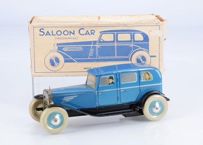 Lot 673 - A Chad Valley Tinplate Clockwork Saloon Car No.10004