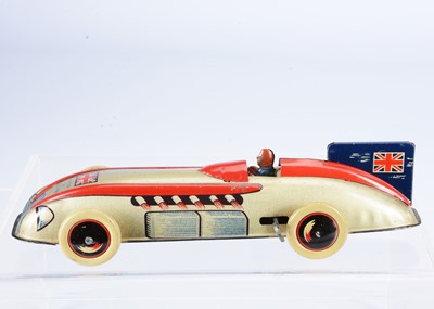 Lot 679 - A Wells Tinplate Clockwork Racing Car No.77