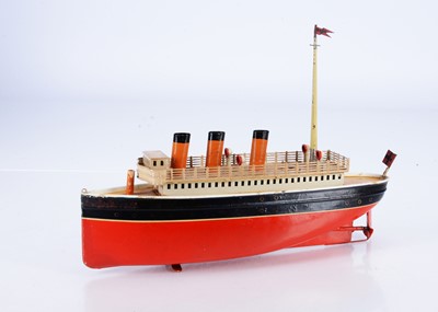 Lot 686 - A Gebrüder Bing Tinplate Clockwork Liner