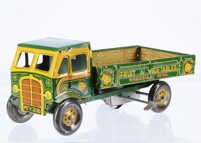 Lot 688 - A Mettoy Tinplate Clockwork Fruit & Vegetables Tip Lorry No.3116A