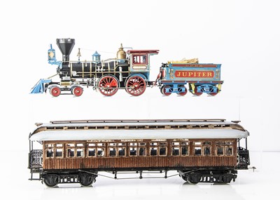 Lot 925 - A Gauge 1 battery-powered American CPRR 4-4-0 Locomotive 'Jupiter' and Train