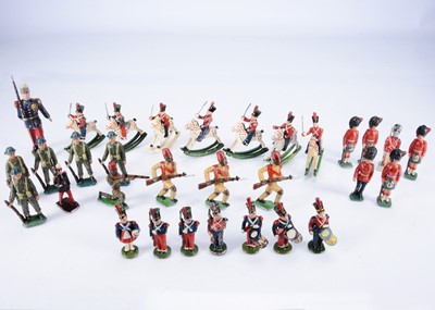 Lot 717 - Aluminium figures by various makers including Wend al and Mignalu comprising 83mm high British Infantry in battledress (5) - probably home-made